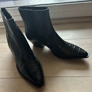Schutz- Never Worn Black Briani Croco Boots- 9B (10 US)